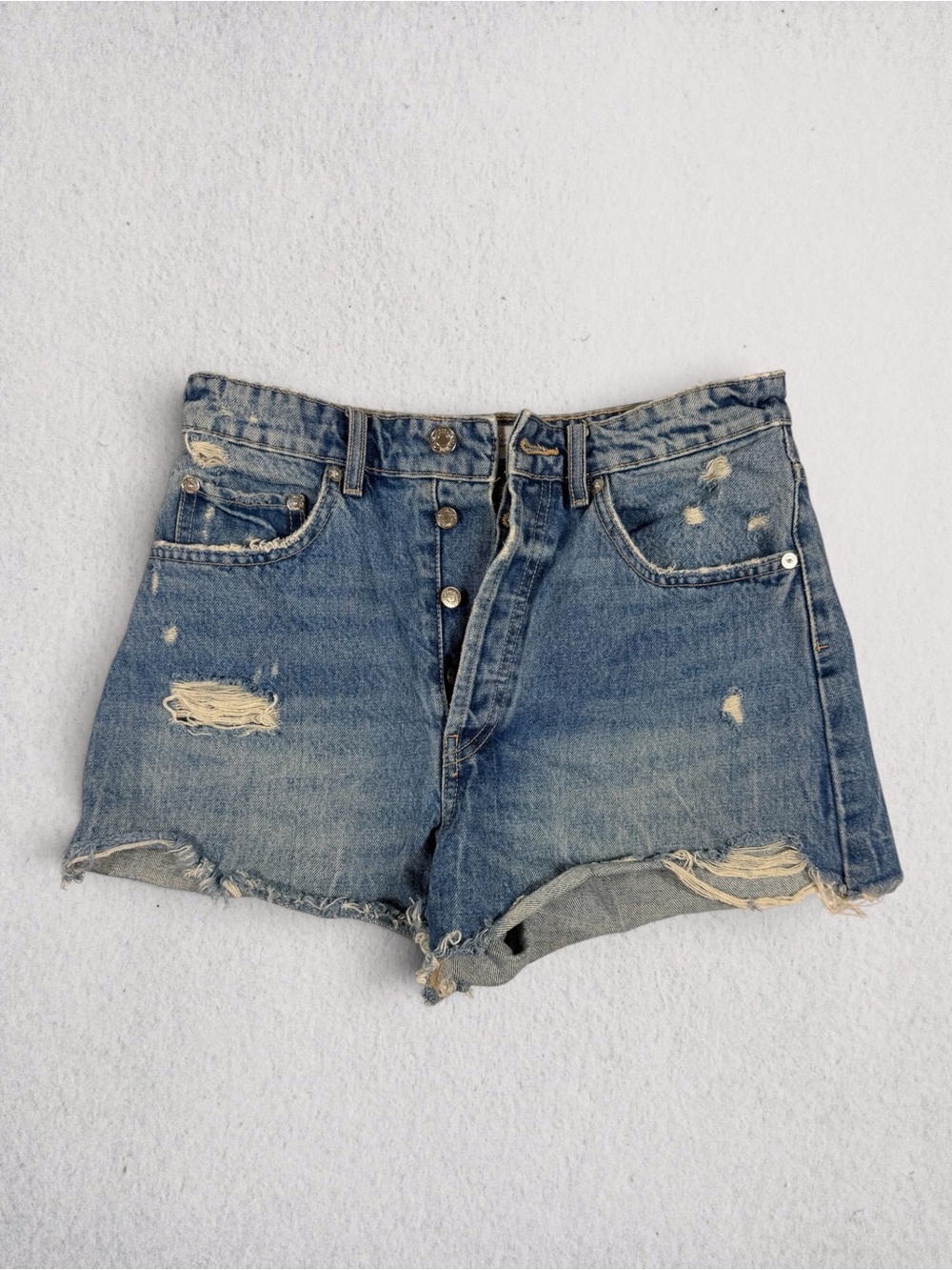 Zara Denim Destroyed Shorts
